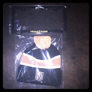 Vegas knights car plate and beanie
